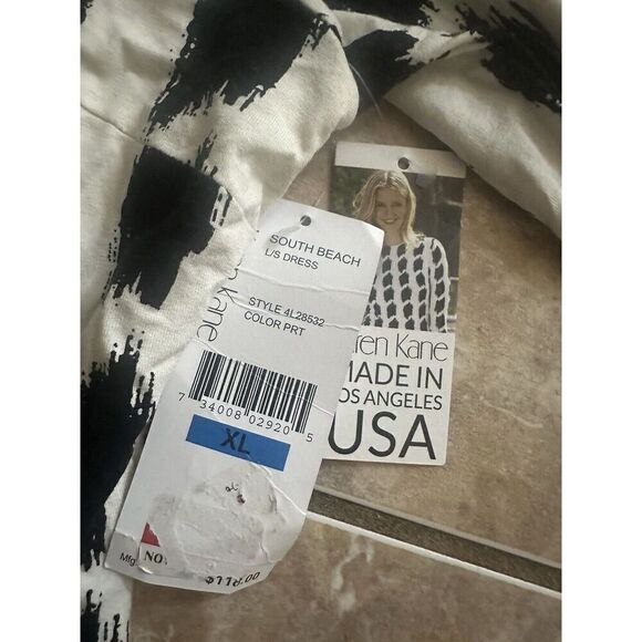 NWT Karen Kane XL Soft Stretch Printed Dress Made In Los Angeles - Picture 2 of 9